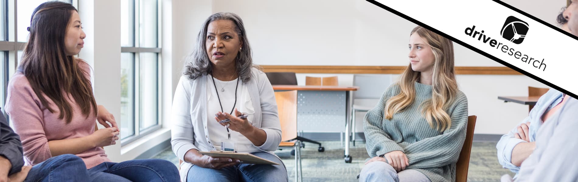 Women talking in a focus group