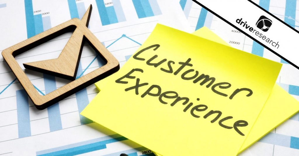 data showing information and a customer experience notemark