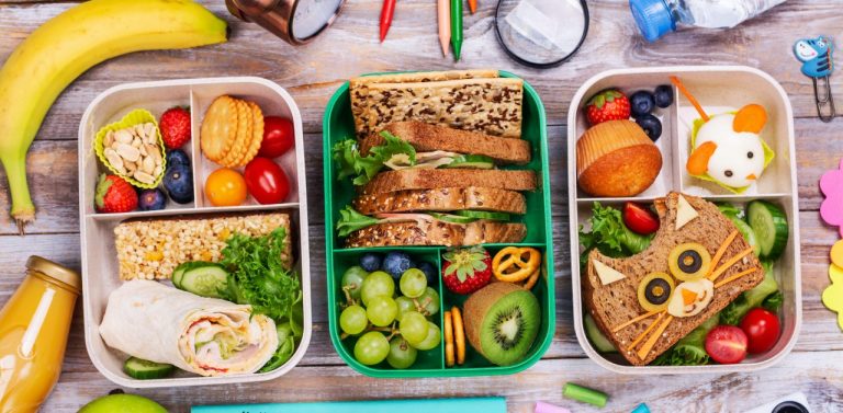 School lunch on table