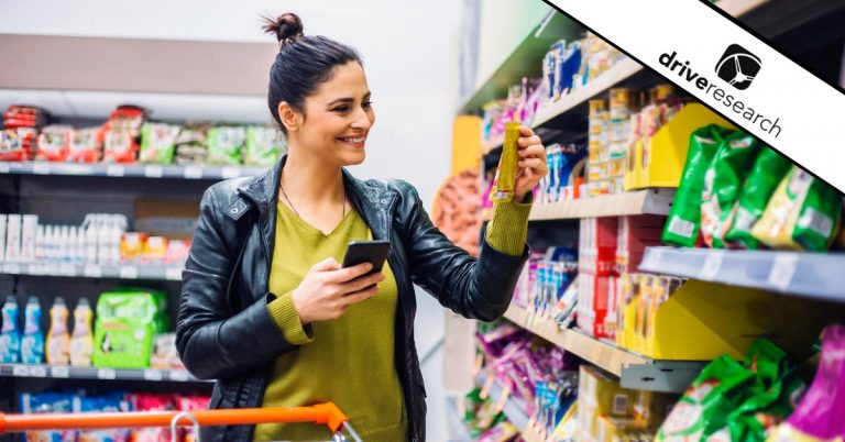 Woman shopping grocery store