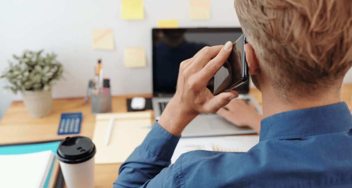 Business man talking on phone