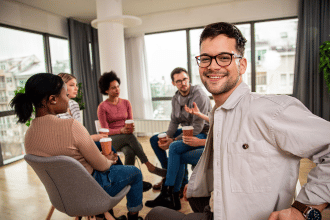 Focus group participants sitting in a circle