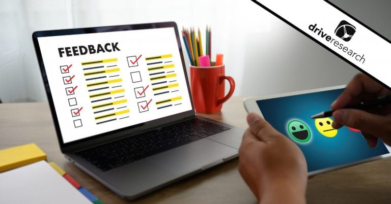 graphic showing a survey completed on both a laptop and phone