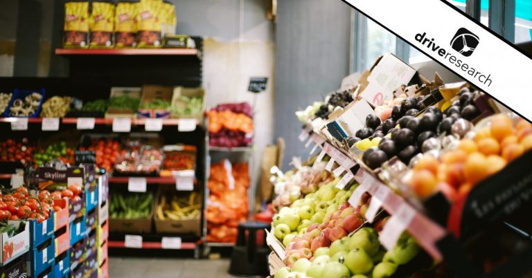 Produce section in grocery store