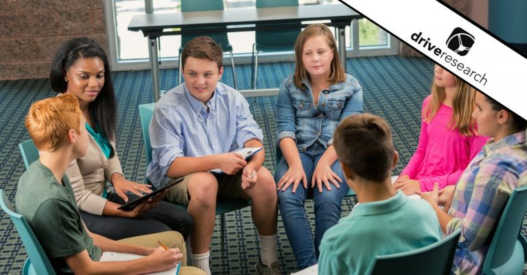 a focus group meeting in a library