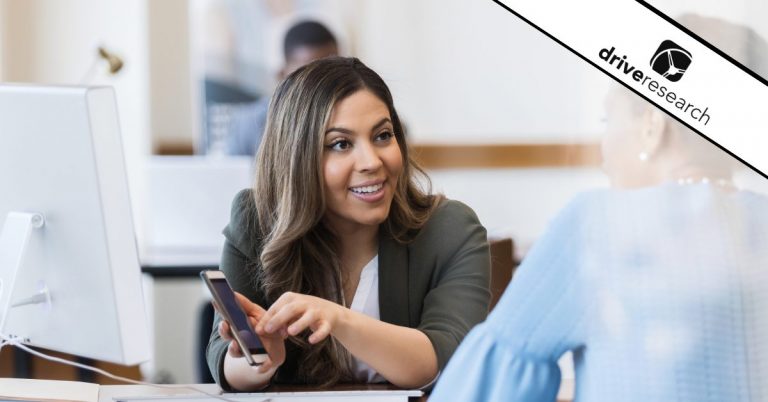 Female bank teller helping customer