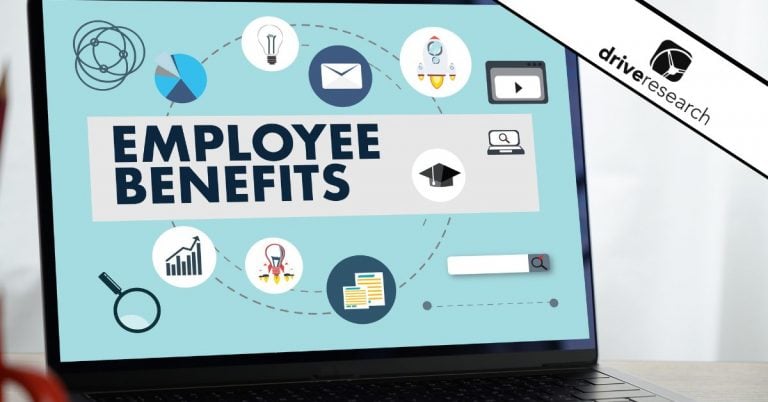 Employee benefits on laptop