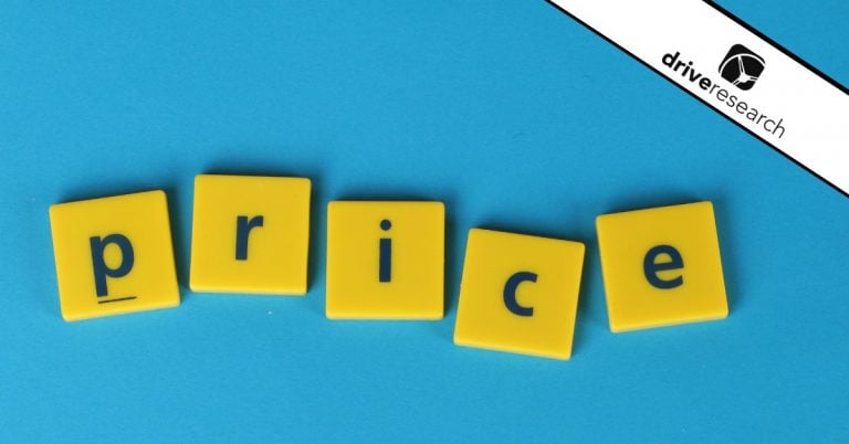 Price written on letter blocks