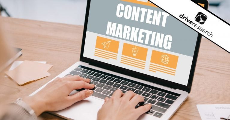 Content marketing written on laptop