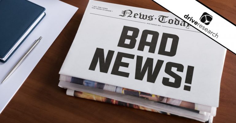 Bad news written on a newspaper