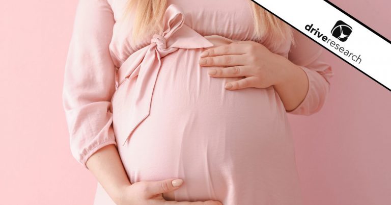 Pregnant woman touching her belly