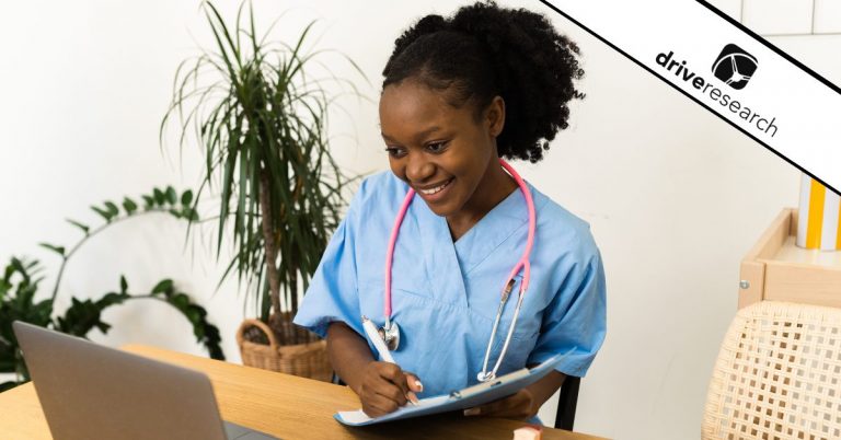 Female nurse in a telemedicine session