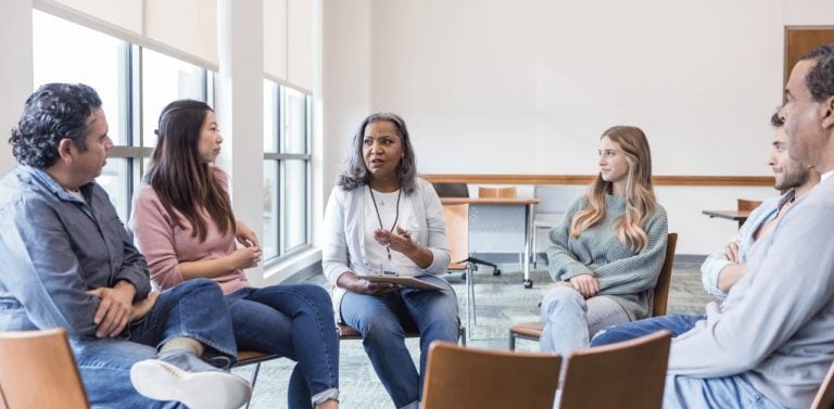 Black female leading focus group discussion