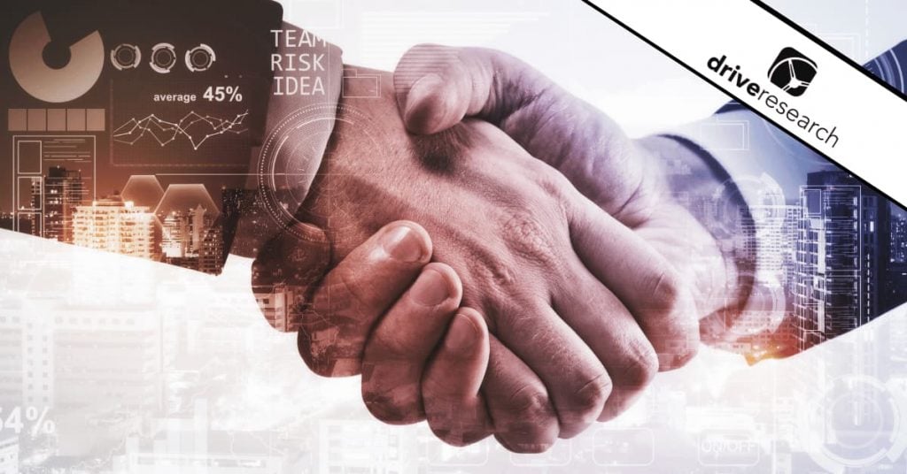 Business men shaking hands concept - Drive Research