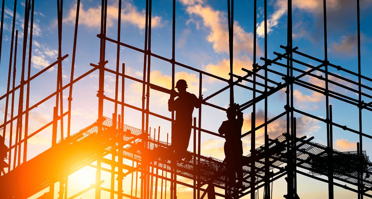 Construction worker on construction site