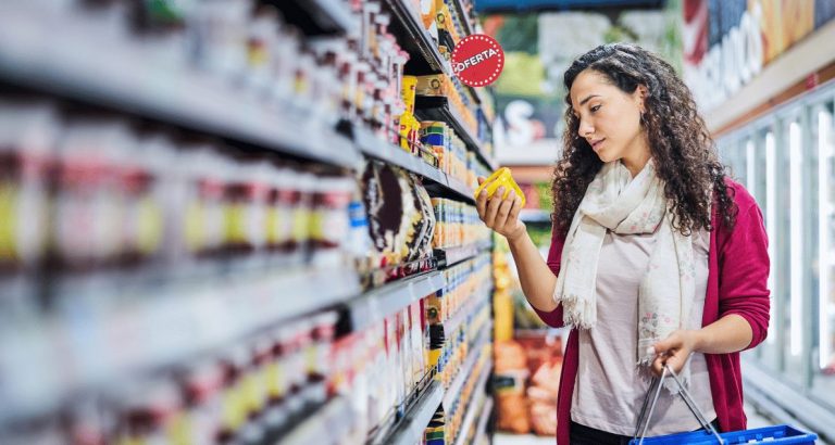 Female customer shopping in retail store