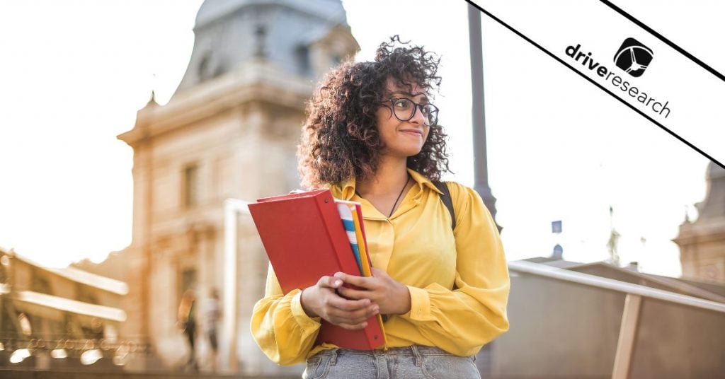 College woman on campus