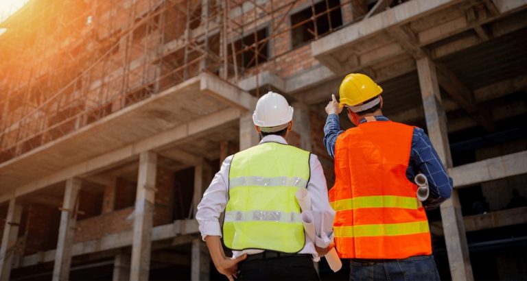 Construction workers on site