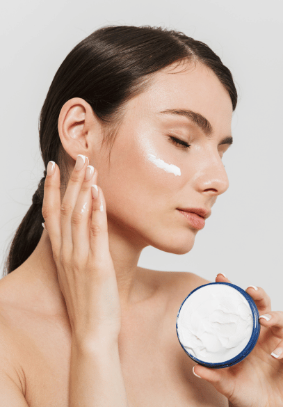 Woman Applying Skincare