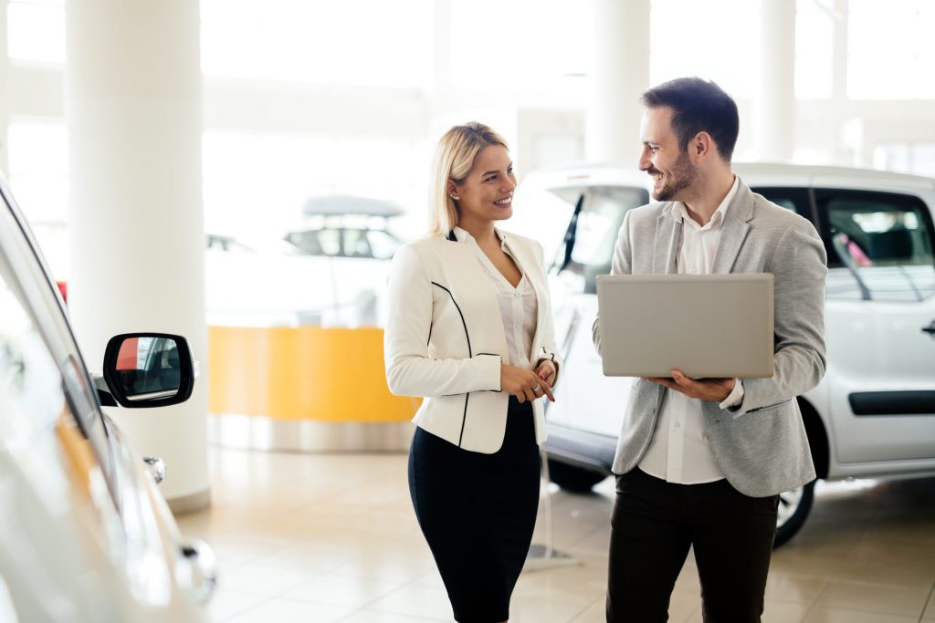 Customer looking for car at dealership