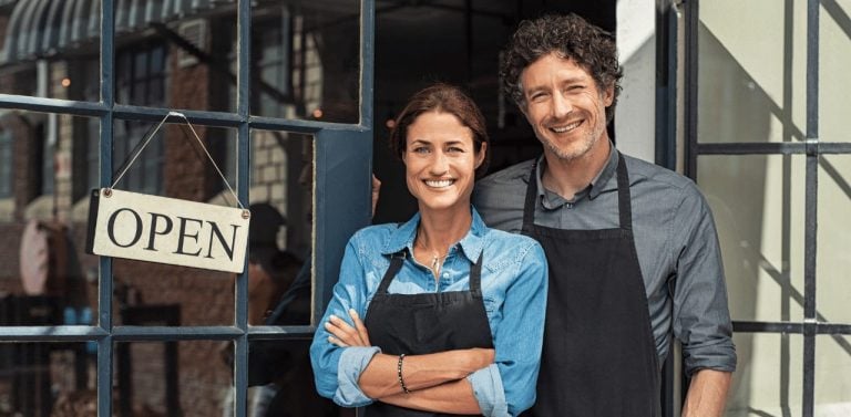 Small business owners couple