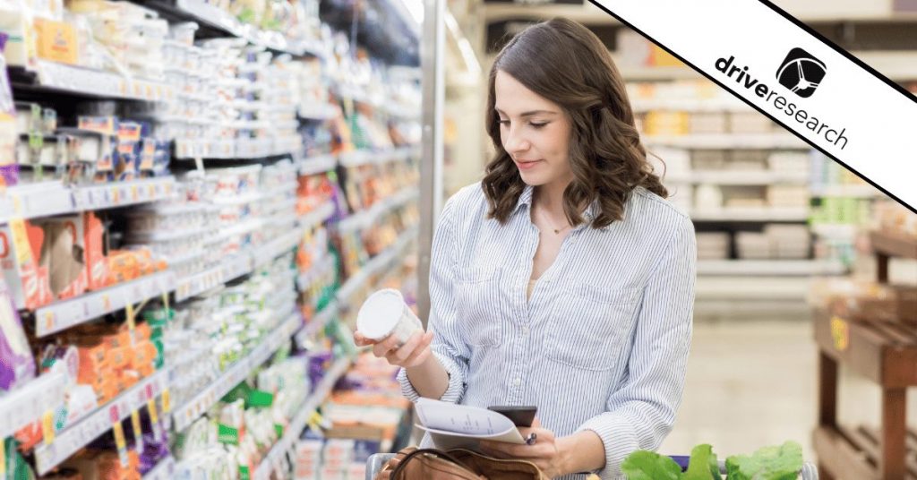 Woman shopping grocery store